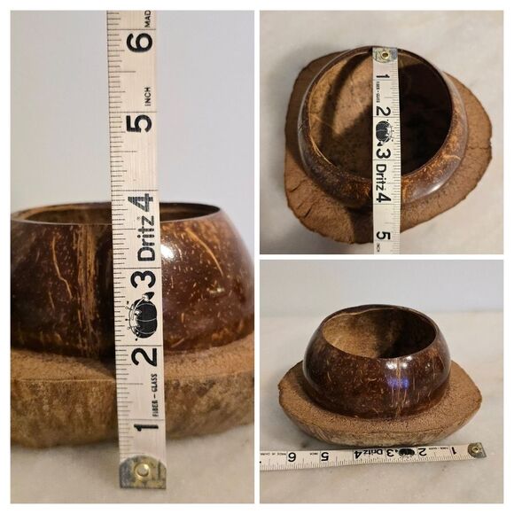 Coconut Shell Pot Planter for Orchid Flowers Cactus African Pot Handcrafted - Picture 7 of 7